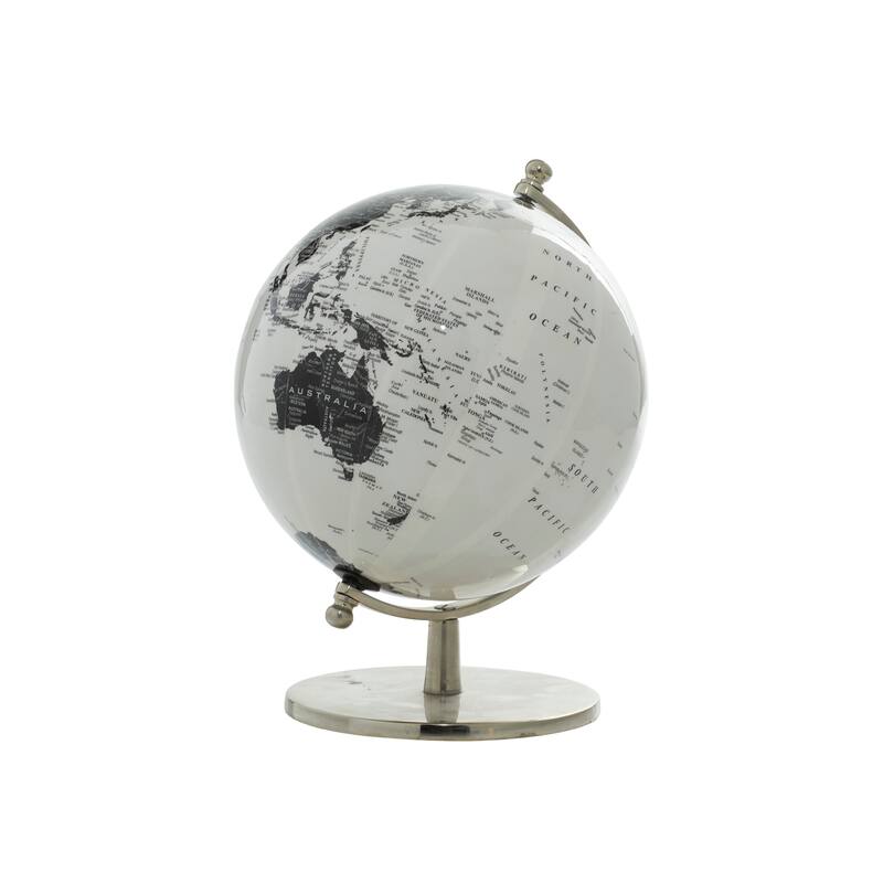Aluminum Metal Globe - White - Roche River Decor - 8"W x 8"L x 11"H