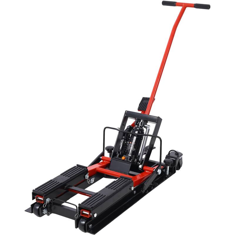 Hydraulic Motorcycle Lift Jack For Garage Repair Shop, ATV Scissor Lift Table With Casters Safety Pin 1500 Lbs Capacity