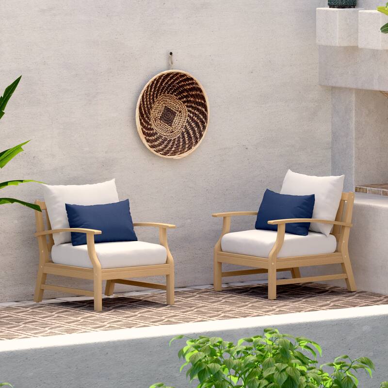Kooper 2 Piece Sunbrella Outdoor Patio Club Chairs
