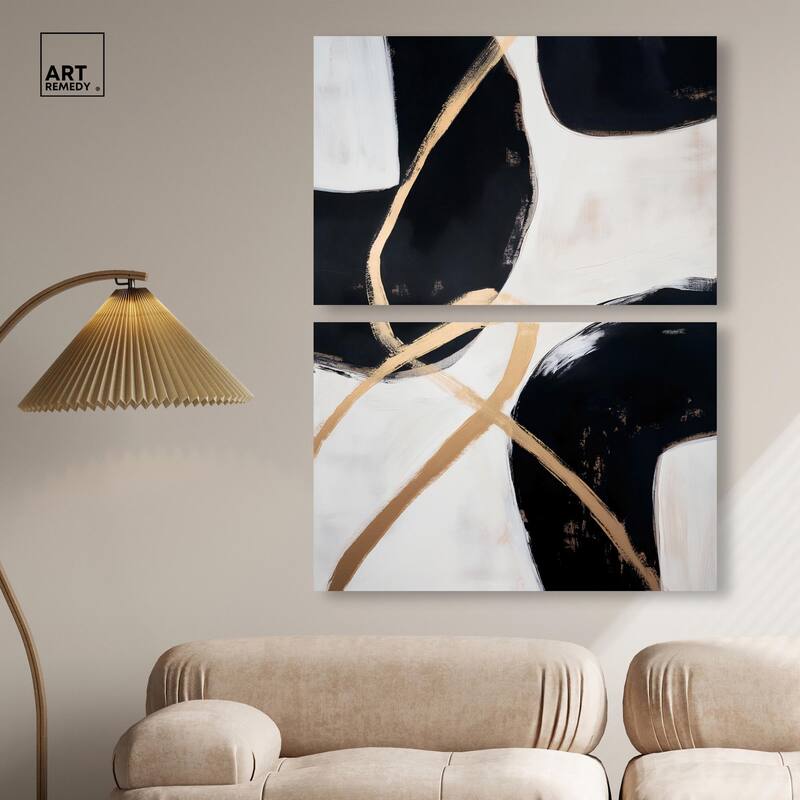 Rhythm of Contrast Canvas Set of 2 by Art Remedy, Gallery Wrapped