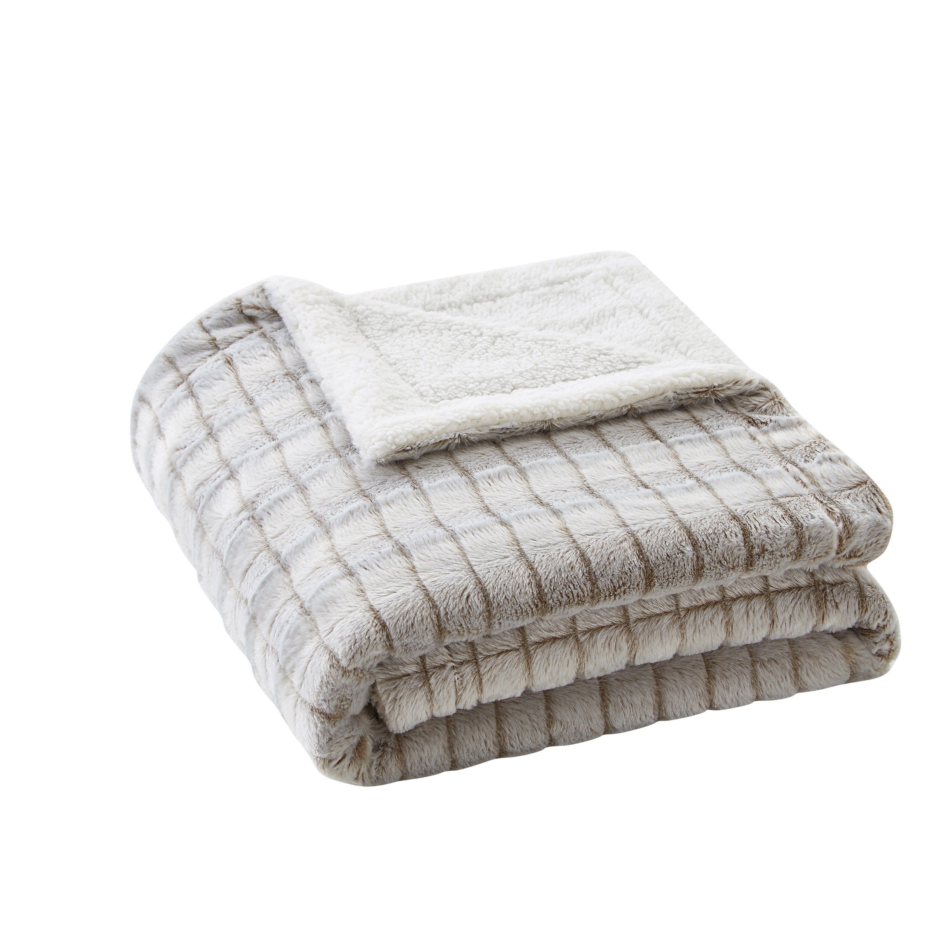 Carved faux store fur throw