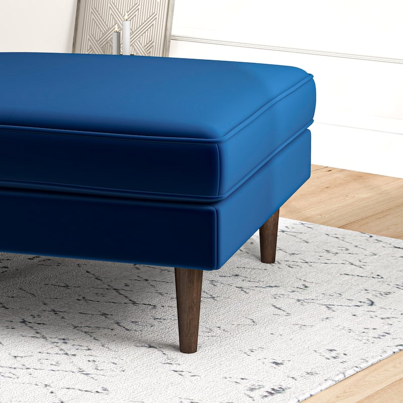 Felicia Mid-Century Upholstered Velvet Ottoman