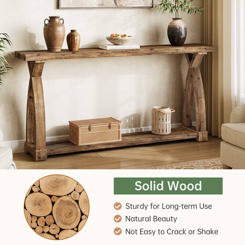 63" Solid Wood Entryway Table