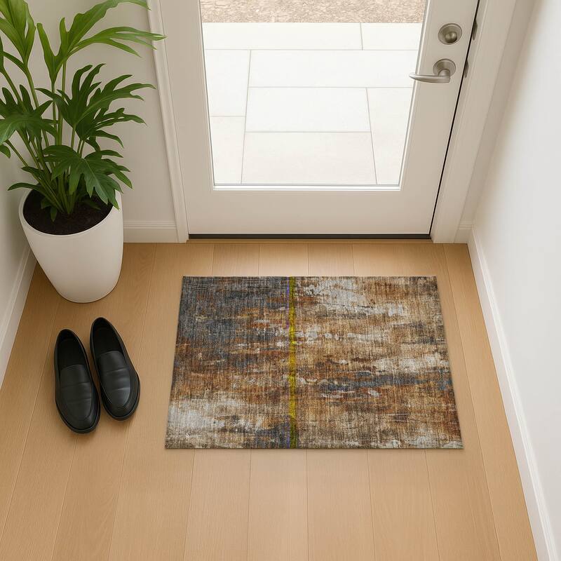 Premium Washable Super Soft Abstract Ombre Mayfield Rug - Rust - 1'8" x 2'6"
