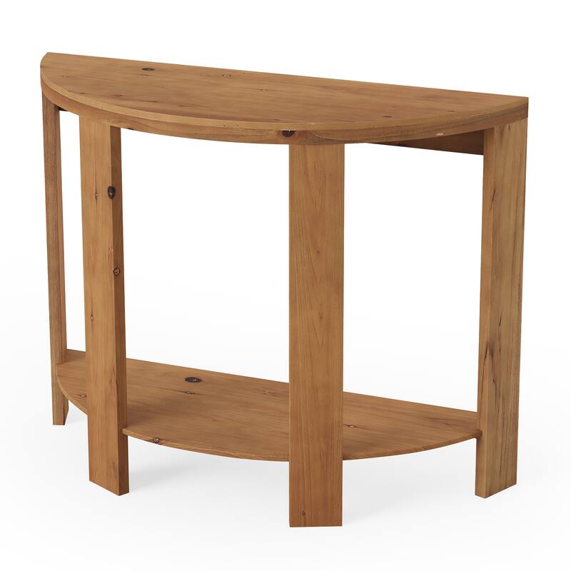 41.3 Inch Solid Wood Half-moon Console Table for Entryway - 15.75"D x 41.34"W x 31.5"H