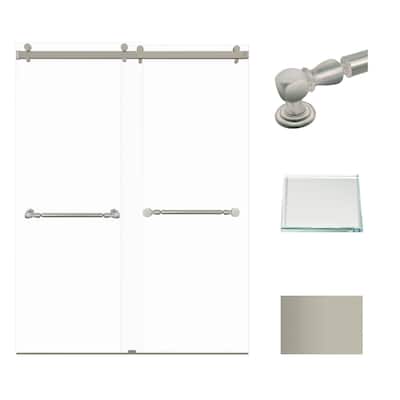 Transolid BYPT608010L-N 80" High x 60" Wide Bypass Frameless Shower
