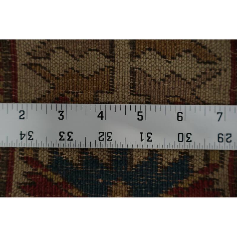 Hand Knotted Oriental 100% Wool Carpet Traditional Tribal Red Kazak Area Rug - 5' 6'' X 3' 3''