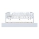 preview thumbnail 4 of 10, Versatile Wood Daybed with Trundle and Fence Guardrails, White