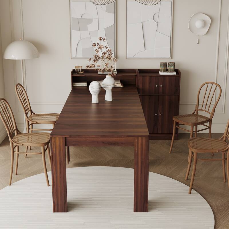 Multifunctional Extendable Console Table Dining Table, Rectangle Wooden Kitchen Dining Room Table