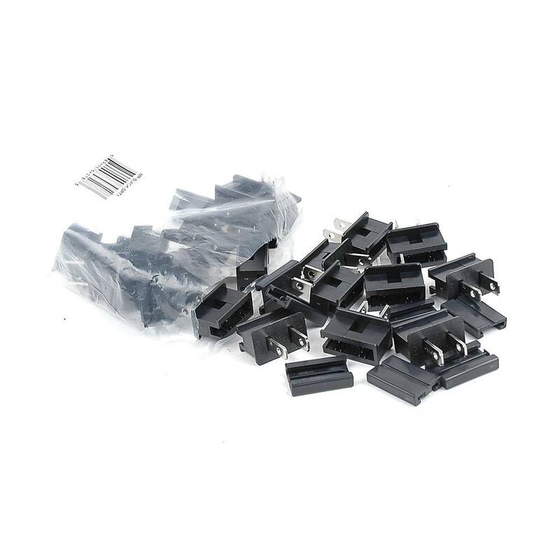 SPT1 Male Plug, Snap On Vampire Plugs, Black, Polarized, 8 AMP, 5 Pack - Medium