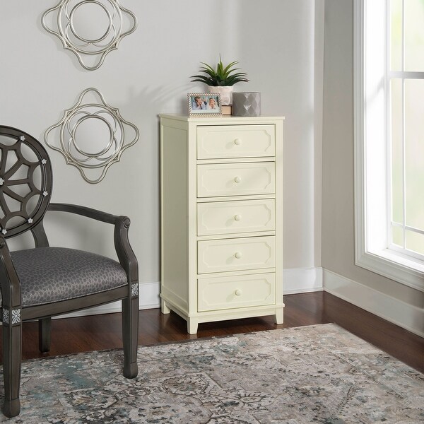 cheap factory outlet sale Lawton 5Drawer White Storage