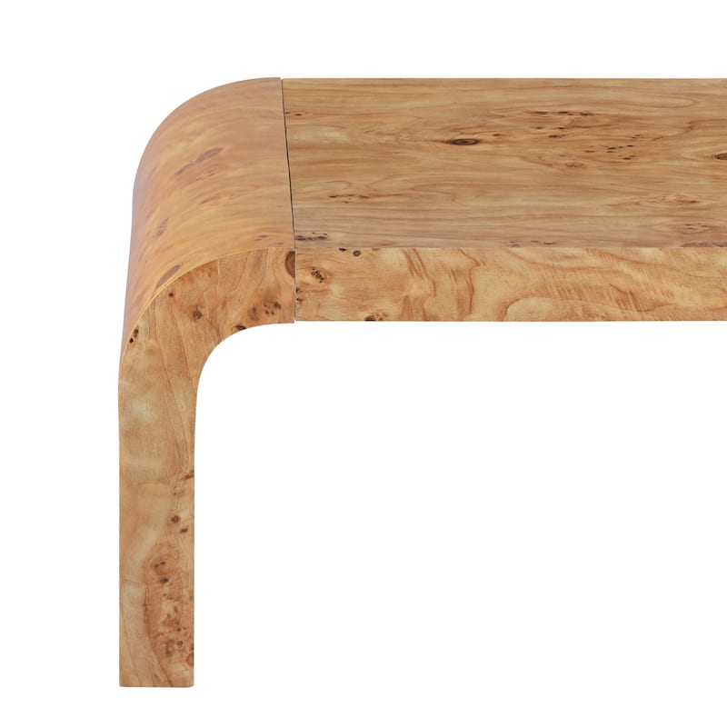 Christopher Knight Home - Burri Modern 53.7" Rectangular Waterfall Coffee Table with Curved Edges, Versatile for Living Areas