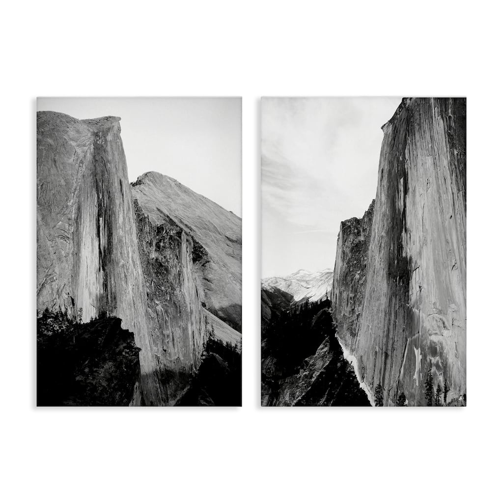 Stupell Monochrome Yosemite Cliffs Canvas Wall Art Design By Gemma Bardot (Set of 2)