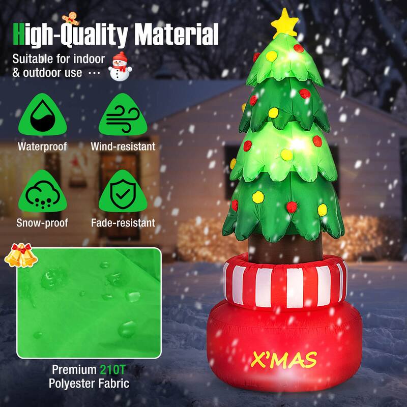 Costway 8 FT Christmas Inflatables with Built-in LED Lights Water Bags - See Details