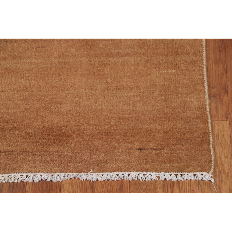 Brown Gabbeh Oriental Runner Rug Handmade Wool Carpet - 2'10"x 12'8"
