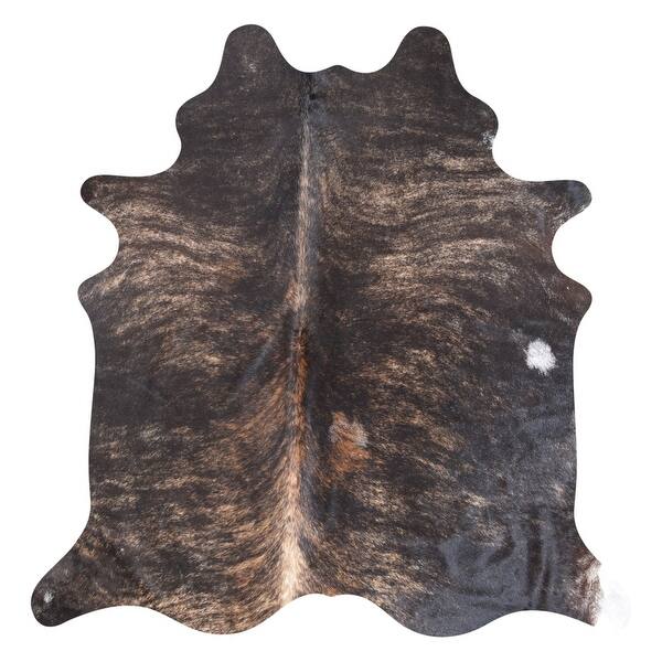 Shop Real Cowhide Rug Dark Brindle 6 X 7 Overstock 31758365