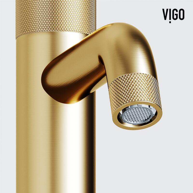 VIGO Apollo 8" H Button Operated Single Hole Bathroom Faucet