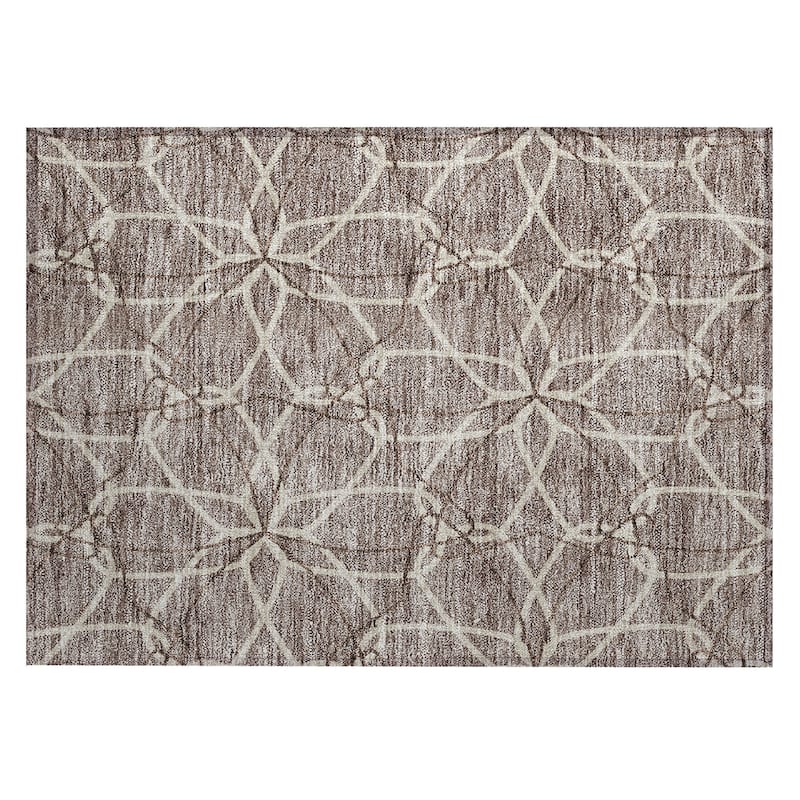 Machine Washable Indoor/ Outdoor Abstract Prism Chantille Rug