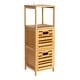 preview thumbnail 2 of 7, Household Essentials Bamboo 3-Tier Slatted Shelf with Crates - 11.8"L x 11.8"W x 35.0"H