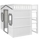 preview thumbnail 11 of 14, Elegant Design Full Size House Loft Bed With Ladder-White+Gray Frame Modern Multi-Functional Children's Bed
