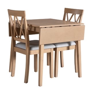 5 Piece Dining Table Set, Solid Wood Drop Leaf Dining Table, Extendable ...
