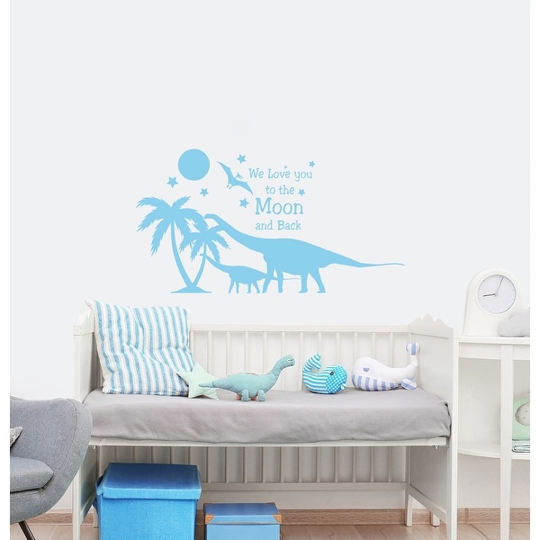 Dino Dinosaur Silhouette Wall Decal Sticker For Kids Room Walls Vinyl Home Decor 