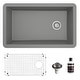 preview thumbnail 1 of 65, Karran Undermount Quartz 32 in. Single Bowl Kitchen Sink Kit Grey