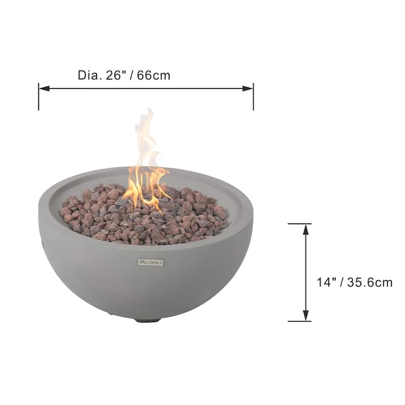 Modeno Nantucket Outdoor Fire Pit Table 27" Round Patio Heater - Natural Gas