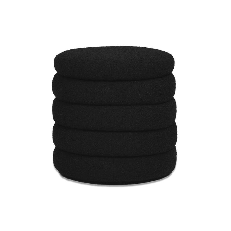 Jennifer Taylor Home Fuji 19" Upholstered Tufted Round Storage Ottoman