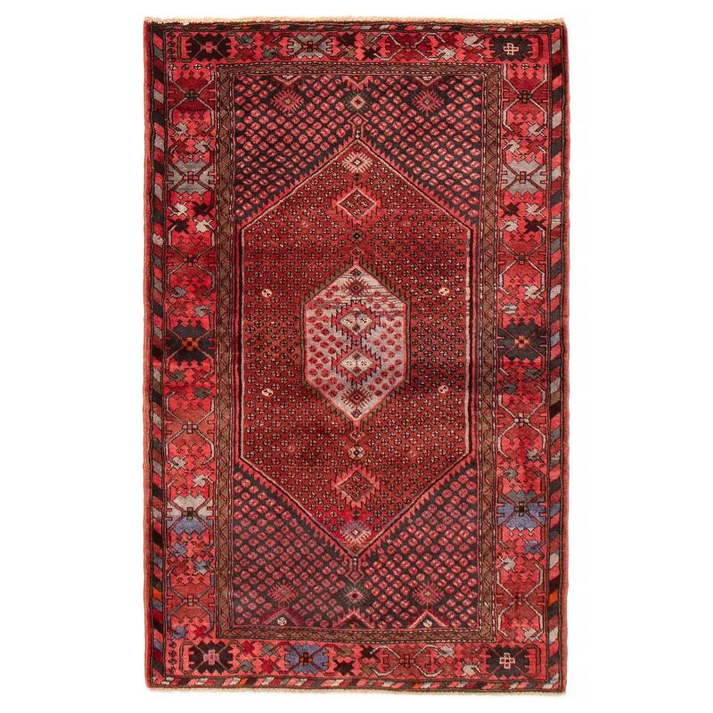 ECARPETGALLERY Hand-knotted Anadol Red Wool Rug - 4'3 x 6'9 - Red - 4'3 x 6'9