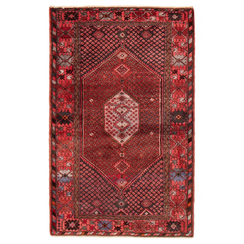 ECARPETGALLERY Hand-knotted Anadol Red Wool Rug - 4'3 x 6'9