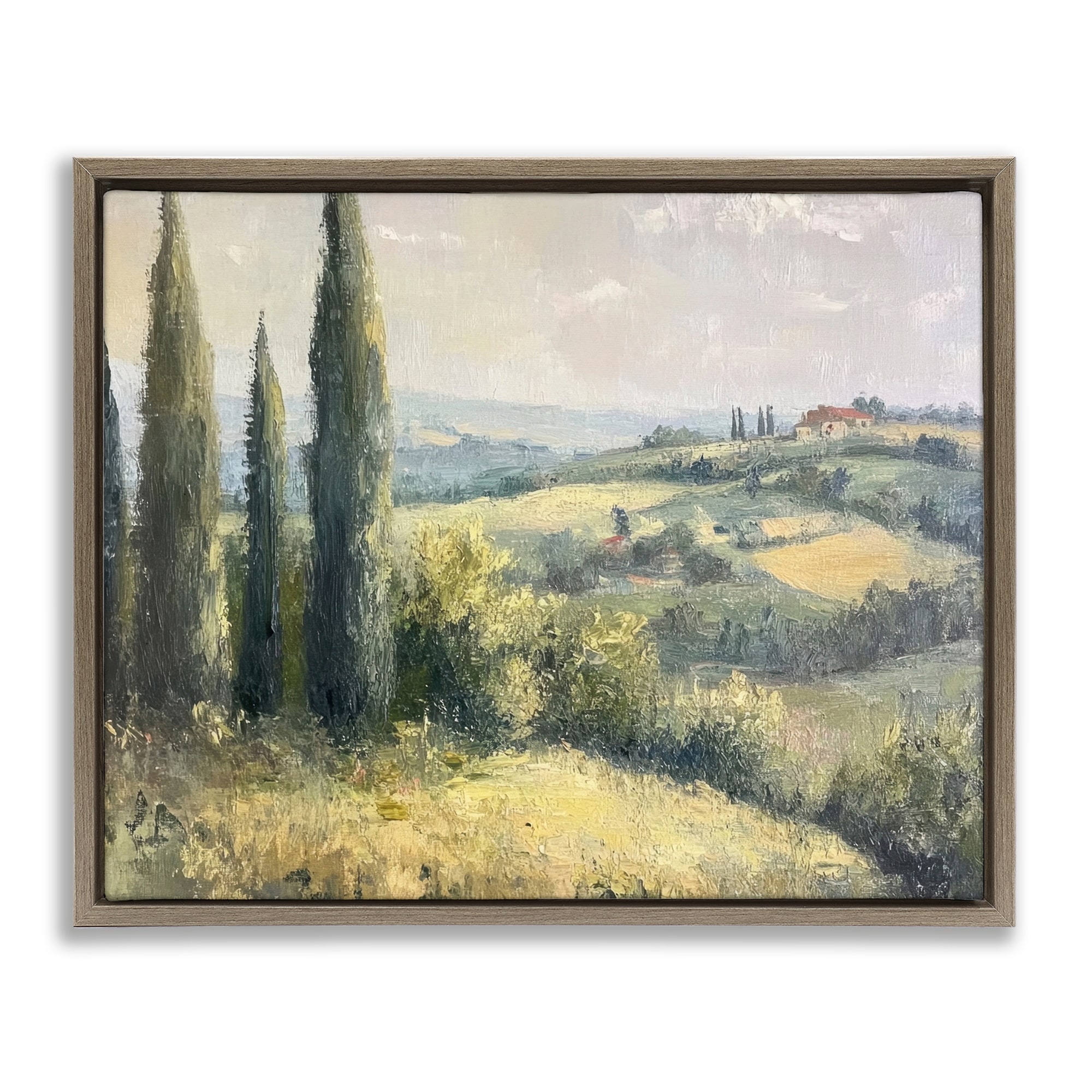 Stupell Rolling Hills Country View Framed Floater Canvas Wall Art Design By Petal Prints Design