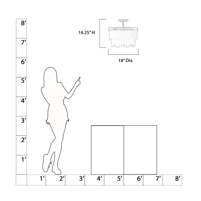 Minka Lavery 2076 Briscade 6 Light 18" Wide Semi-Flush Waterfall