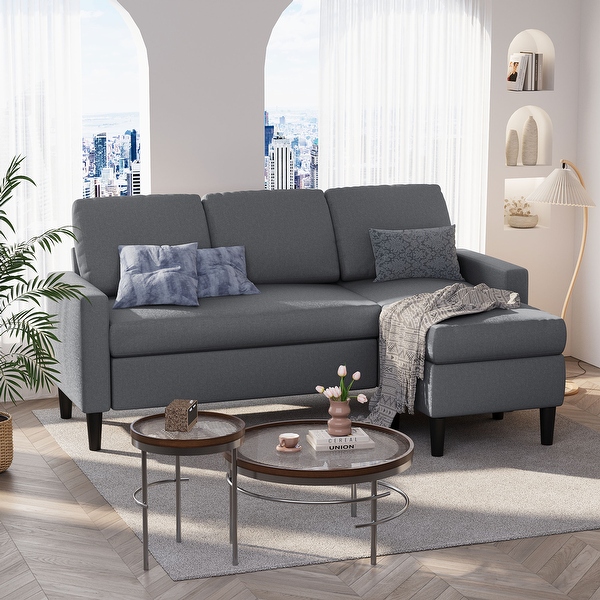 Futzca 74 Convertible Sectional Sofa Couch Small L Shaped Sofa