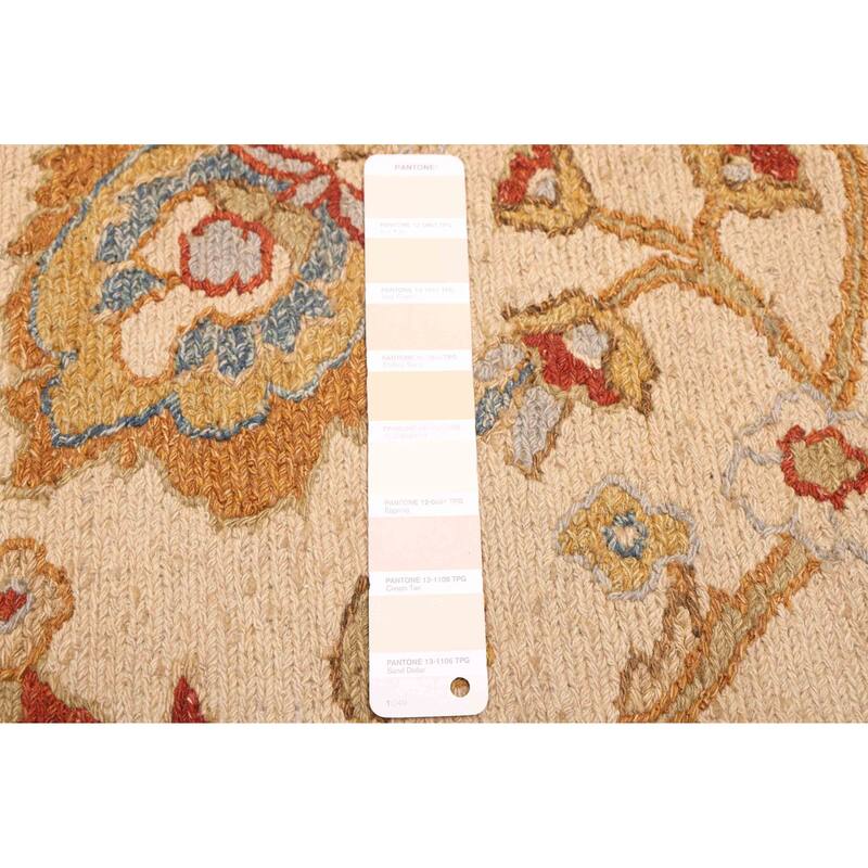 ECARPETGALLERY Flat-Weave Lahor Finest Ivory Wool Tapestry Kilim - 5'0 x 7'9