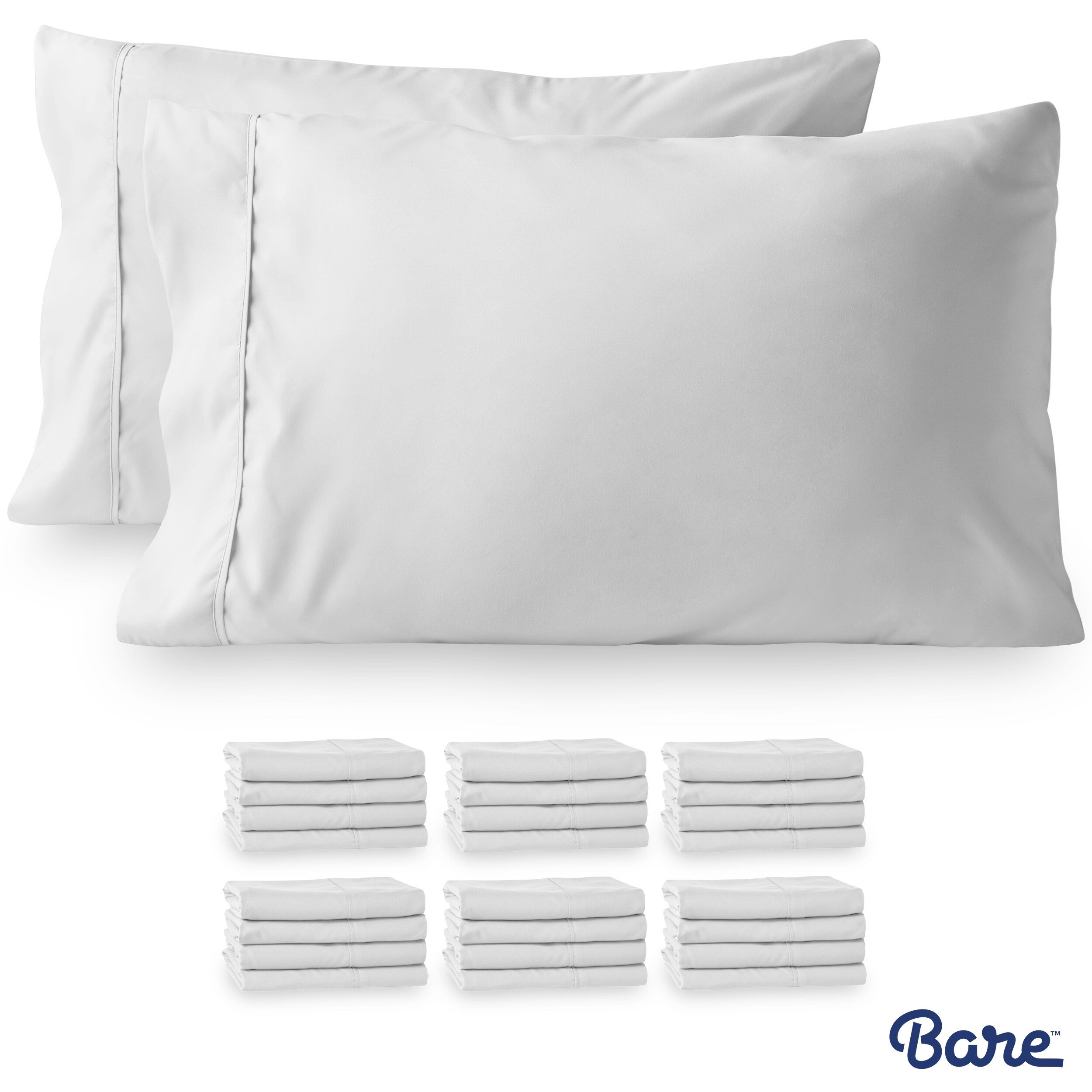 Bare Home Wholesale Bulk Pack Microfiber Pillowcases