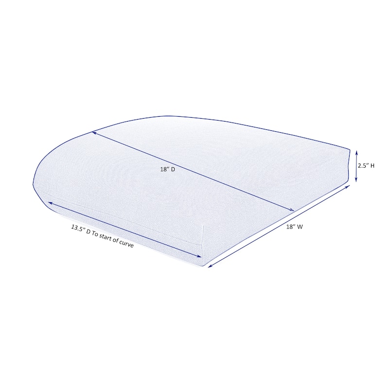 Sunbrella Solid Fabric 1-Piece Indoor/Outdoor Wicker Seat Pad, 18"W x 18"L