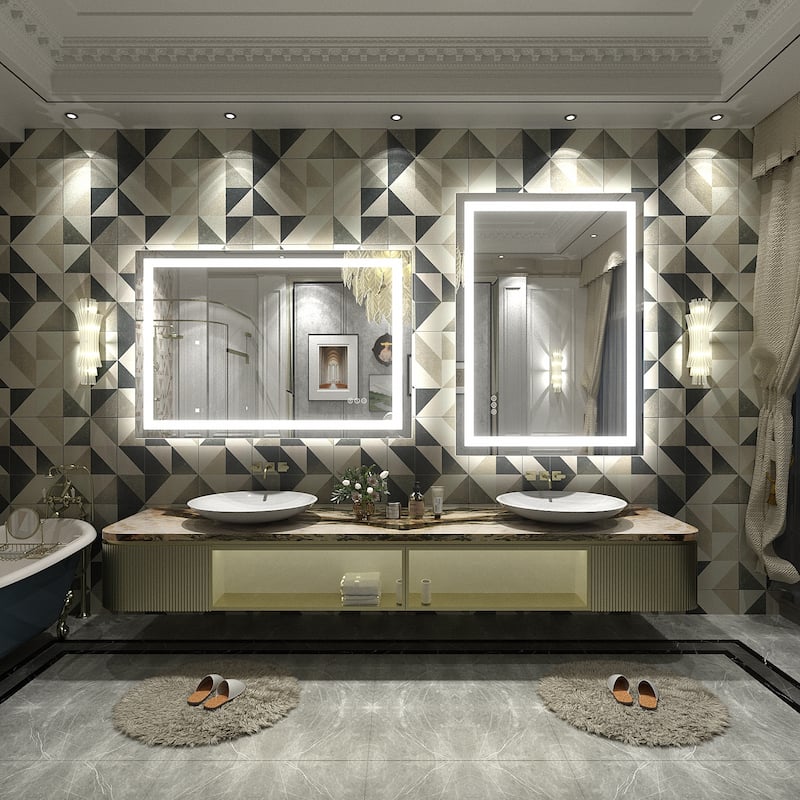 KIOTEE Super Bright Anti-fog LED Bathroom Mirror with Backlit and Front Lighting 3-Year Warranty