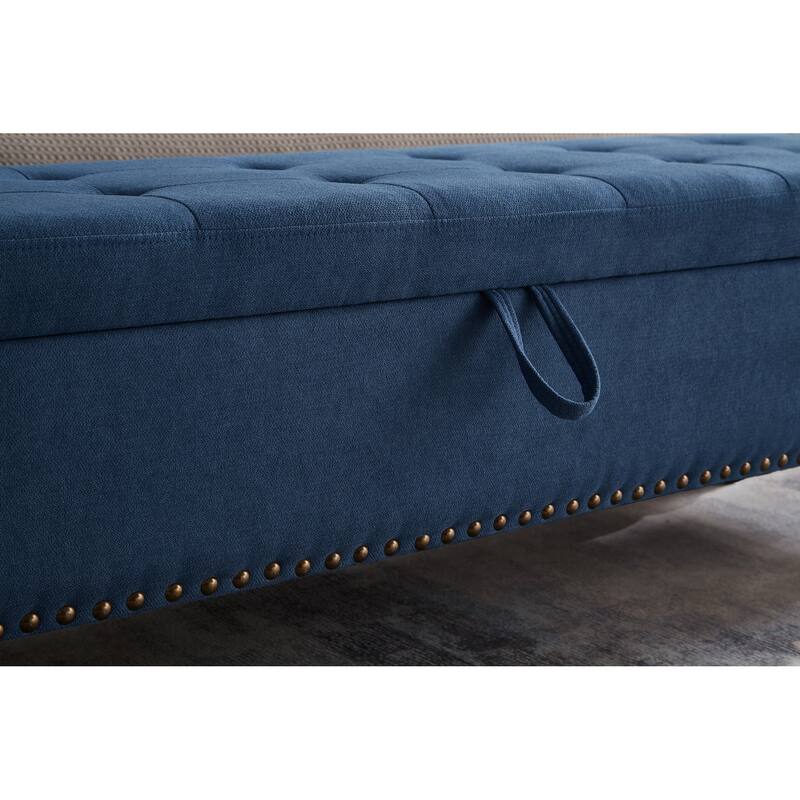 59" Tufted Bed Bench Ottoman with Storage
