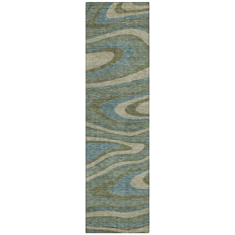 Machine Washable Indoor/ Outdoor Abstract Busey Chantille Rug
