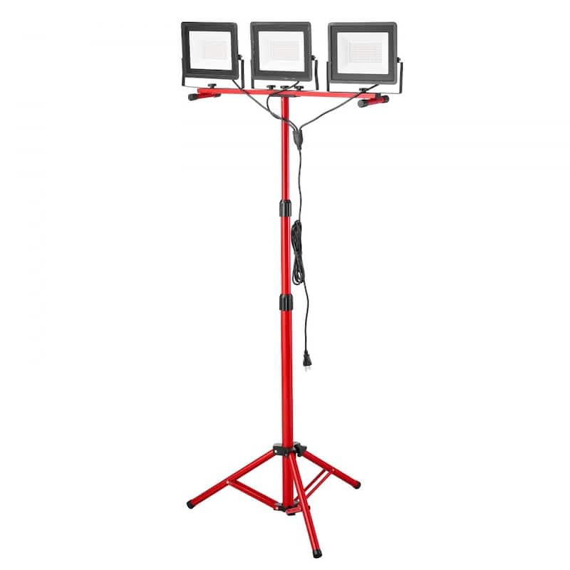 Red-Black LED Work Light 150W 15000 Lumens with Tripod Stand - 8.66 x 1.18 x 7.28 in