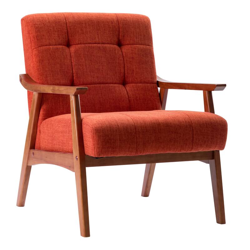 Carson Carrington Ingerod Tufted Fabric Accent Chair with Rubberwood Legs