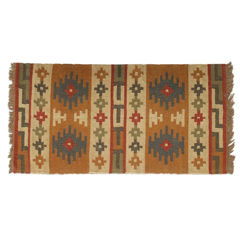 Handmade Geometric Fantasy Jute rug (India ) - Big