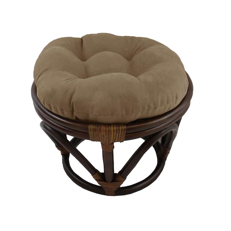 18-inch Round Microsuede Footstool/Ottoman Cushion (Cushion Only) - 18 x 18 - Java
