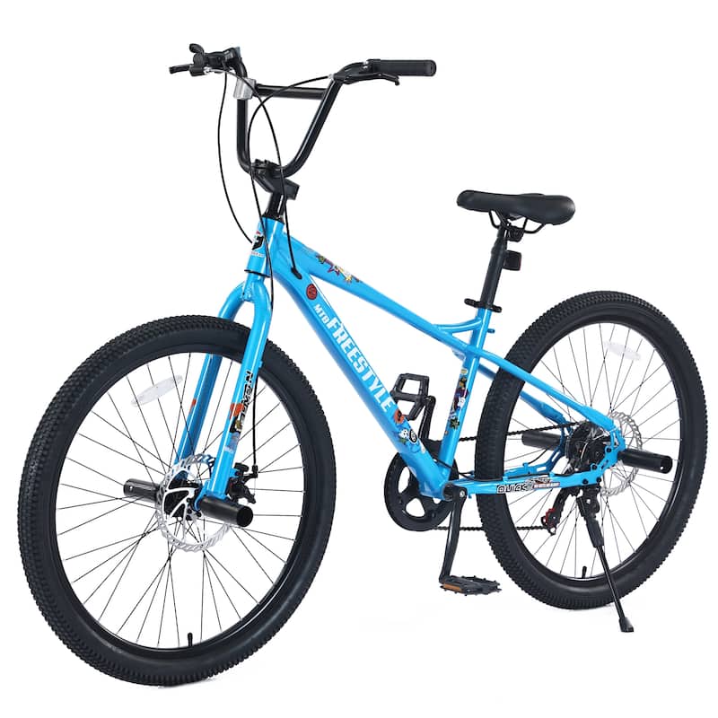 Freestyle Kids Bike Double Disc Brakes 26 Inch Children's Bicycle for Boys Girls Age 12+ Years