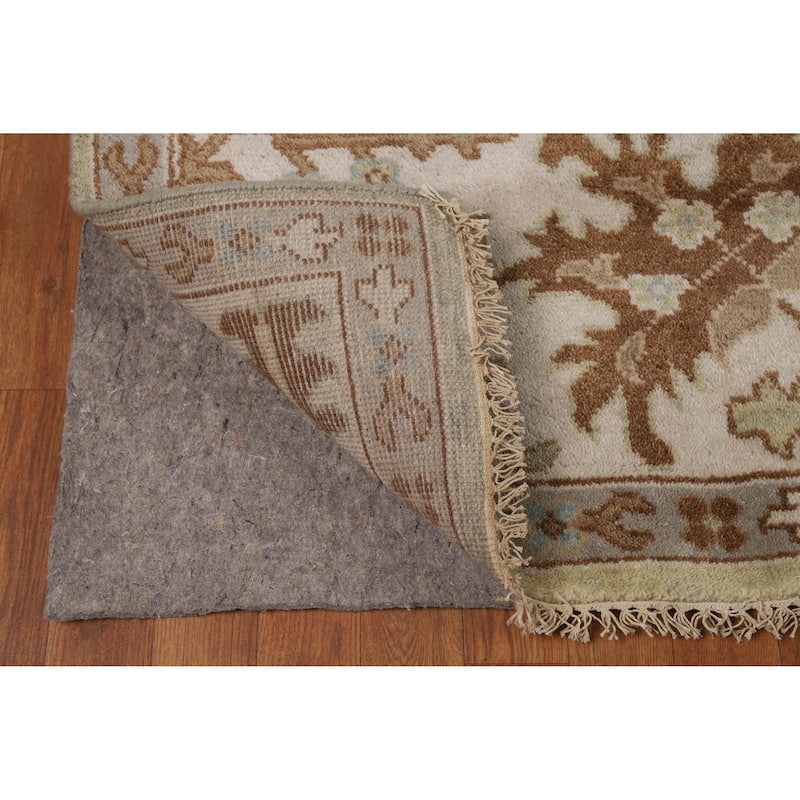 Light Green Oushak Indian Area Rug Handmade Wool Carpet - 9'0" x 11'11"