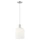 preview thumbnail 57 of 81, Innovations Lighting Endless Possibilities Arcadia - Bridal Veil - 1 Light 8" Cord Hung Mini Pendant Gloss White Shade/Brushed Satin Nickel