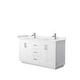 preview thumbnail 74 of 114, Miranda Double Vanity Set, Cultured Marble Top, No Mirror 60-Inch Double - White, Nickel Trim, White Cultured Marble Top