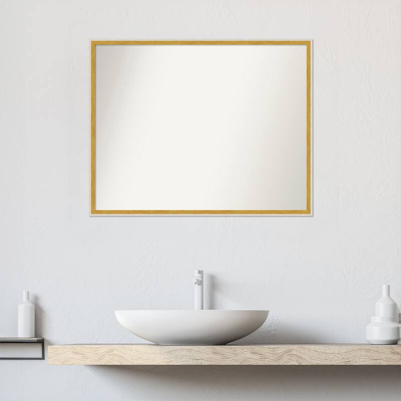 Paige Non-Beveled Wood Framed Bathroom Vanity Wall Mirror