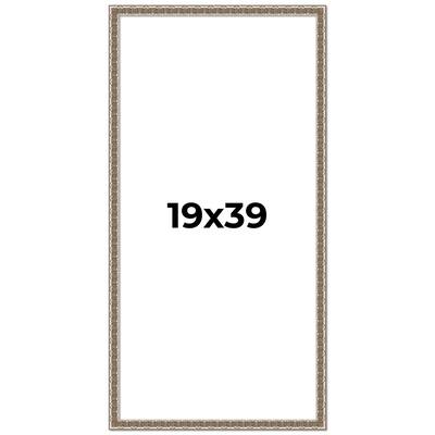 19x39 Frame Silver Versailles Ornate Solid Wood Picture Frame | 1 Inch